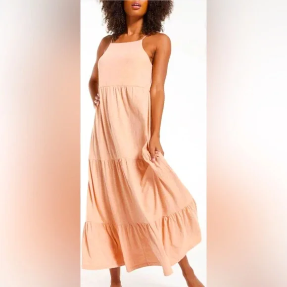 Z Supply Rory Tiered Slub Dress Sand / M